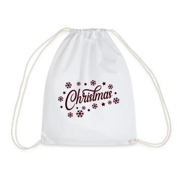 Christmas Script mit Schneeflocken - Turnbeutel - Weiß - Vorne