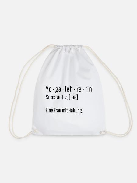 Yogalehrerin Substantiv Definition Yoga Geschenk - Turnbeutel - Weiß