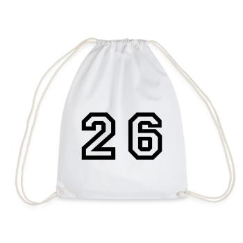 Number - 26 - Twenty Six - Turnbeutel - Weiß - Vorne