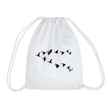 Flock of birds flock of birds - Drawstring Bag - white - Front