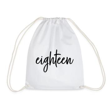 eighteen 18 birthday anniversary gift - Drawstring Bag - white - Front
