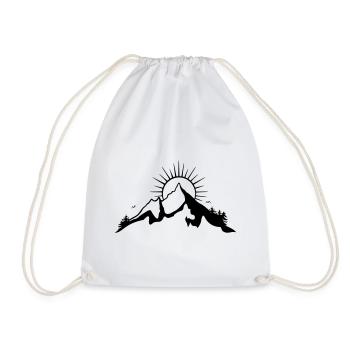 Mountain, hiking, mountaineering - Drawstring Bag - white - Front