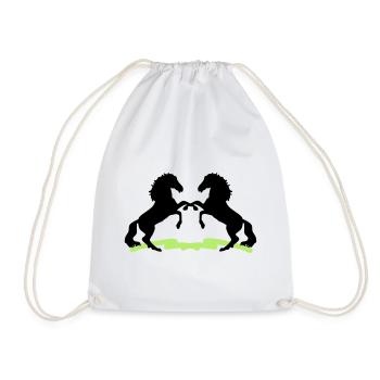 Horses - Drawstring Bag - white - Front