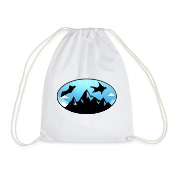 Wingsuit fliegen Base Jumping Fallschirmspringen Wingsuiting - Turnbeutel - Weiß - Vorne