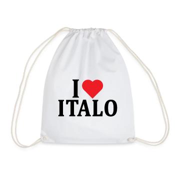 T-Shirt Name I love Italo T-Shirt Geschenkidee - Turnbeutel - Weiß - Vorne