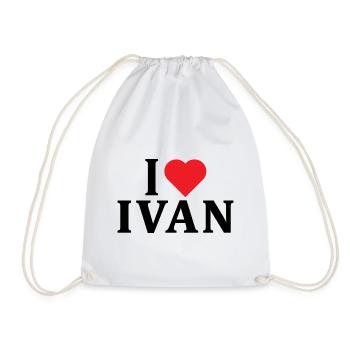 Name T-Shirt I love Ivan T-Shirt Geschenkidee - Turnbeutel - Weiß - Vorne