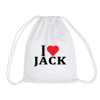 nom t-shirt J’aime Jack idée cadeau t-shirt - Sac de sport léger - blanc - Devant