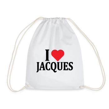t-shirt J’aime Jacques idée cadeau t-shirt - Sac de sport léger - blanc - Devant