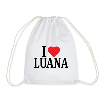nom t-shirt J’aime Luana idée cadeau t-shirt - Sac de sport léger - blanc - Devant