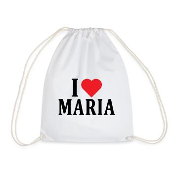 Name T-Shirt Ich liebe Maria T-Shirt Geschenkidee - Turnbeutel - Weiß - Vorne