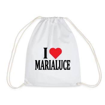 t-shirt name I love Marialuce t-shirt - Drawstring Bag - white - Front