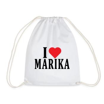 nom du t-shirt J’aime Marika idée cadeau de t-shirt - Sac de sport léger - blanc - Devant