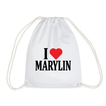 t-shirt J’adore Marylin idée cadeau t-shirt - Sac de sport léger - blanc - Devant