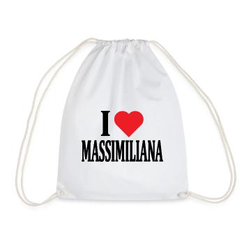 t-shirt I love Massimiliana t-shirt gift idea - Drawstring Bag - white - Front