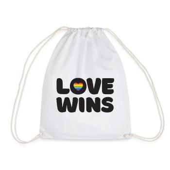 Pride Month LGBTQ - Love Wins - Drawstring Bag - white - Front