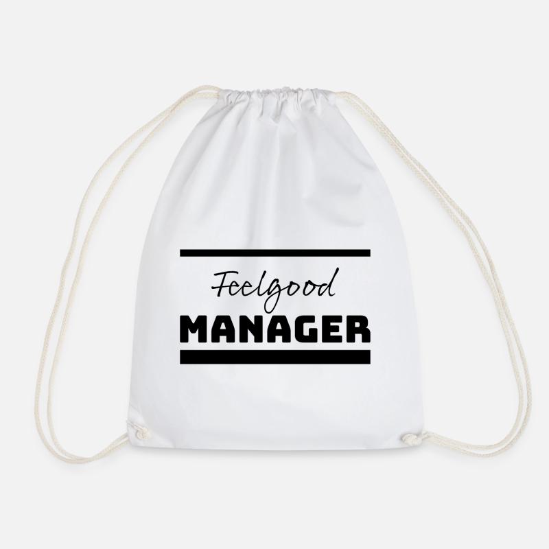 Tshirt Feelgood Manager black - Drawstring Bag - white
