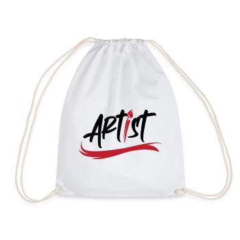 artist brush logo art icon brush stroke icon - Drawstring Bag - white - Front