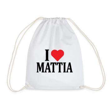 t-shirt I love Mattia t-shirt gift idea - Drawstring Bag - white - Front
