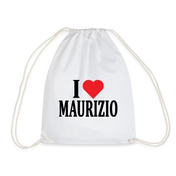 t-shirt I love Maurizio t-shirt gift idea - Drawstring Bag - white - Front