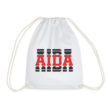 T-Shirt Aida T-Shirt Geschenkidee gestapelter Text - Turnbeutel - Weiß - Vorne