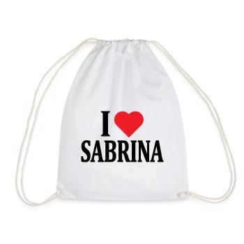 t-shirt I love Sabrina t-shirt idée cadeau - Sac de sport léger - blanc - Devant
