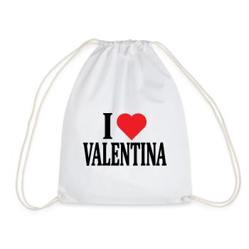 t-shirt I love Valentina t-shirt idée cadeau - Sac de sport léger - blanc - Devant
