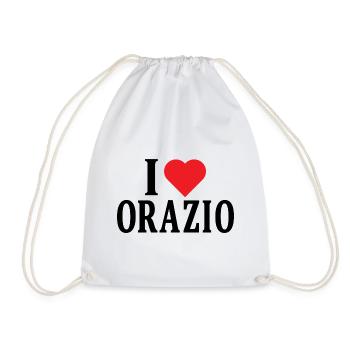 t-shirt I love Orazio t-shirt gift idea - Drawstring Bag - white - Front