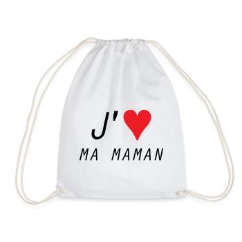 J'aime ma maman - Fête des Mères - Sac de sport léger - blanc - Devant