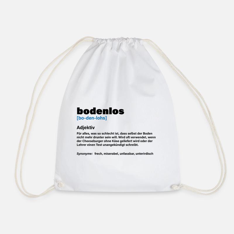 Bottomless – When it's really too much - Drawstring Bag - white