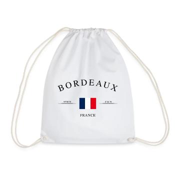 Bordeaux France – Holiday Souvenir & Gift - Drawstring Bag - white - Front