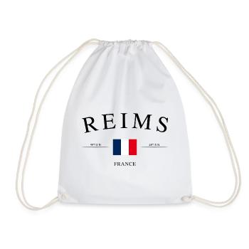 Reims France – Holiday Souvenir & Gift - Drawstring Bag - white - Front