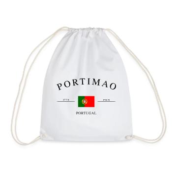 Portimão Portugal – Holiday Souvenir & Gift - Drawstring Bag - white - Front