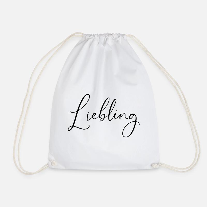 darling / handwriting design - Drawstring Bag - white