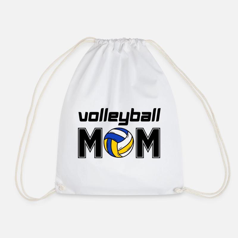 Volleyball Mom - Drawstring Bag - white