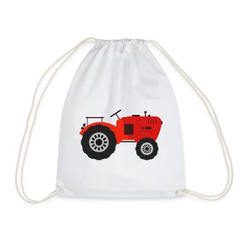 tractor - Drawstring Bag - white - Front
