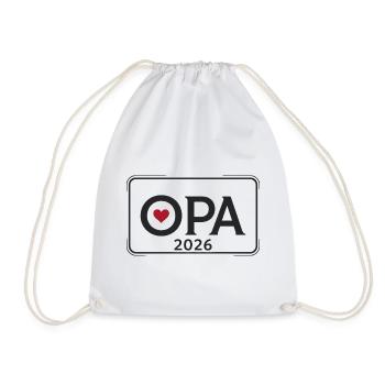 OPA 2026 Stolzer Großvater Ankündigung - Turnbeutel - Weiß - Vorne