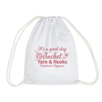 C’est une bonne journée pour crocheter du fil et des crochets faits main - Sac de sport léger - blanc - Devant