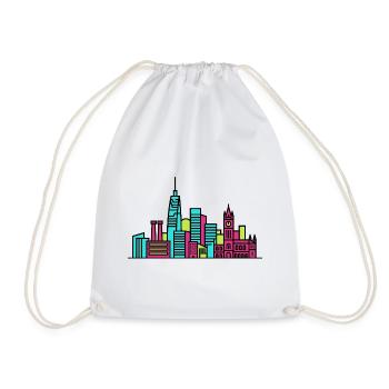 Silhouette de la skyline de la ville de Manchester Beetham Tower Art - Sac de sport léger - blanc - Devant