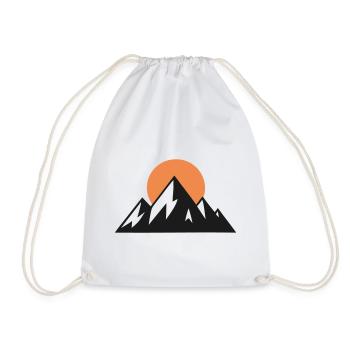 Mountains Sun Alps Panorama - Drawstring Bag - white - Front