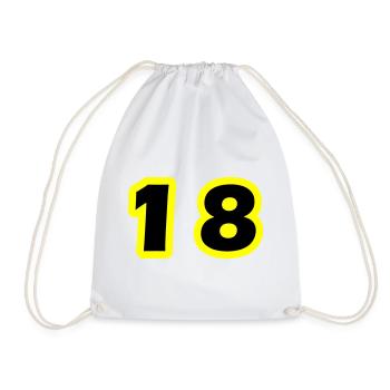 18 Number symbol - Drawstring Bag - white - Front
