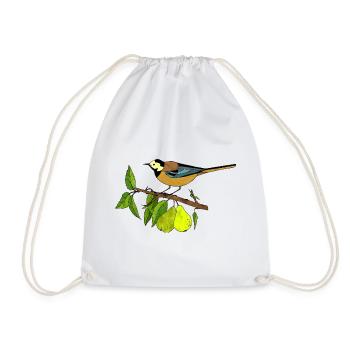 Bunter Vogel - Turnbeutel - Weiß - Vorne