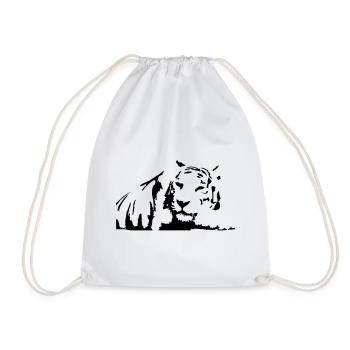 Tiger, weißer Tiger - Turnbeutel - Weiß - Vorne