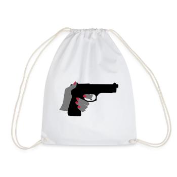 Gun - Drawstring Bag - white - Front