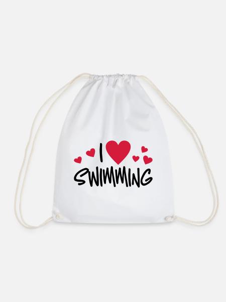 swim - Drawstring Bag - white