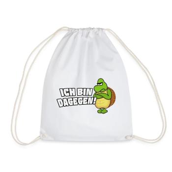 ich bin dagegen - Turnbeutel - Weiß - Vorne