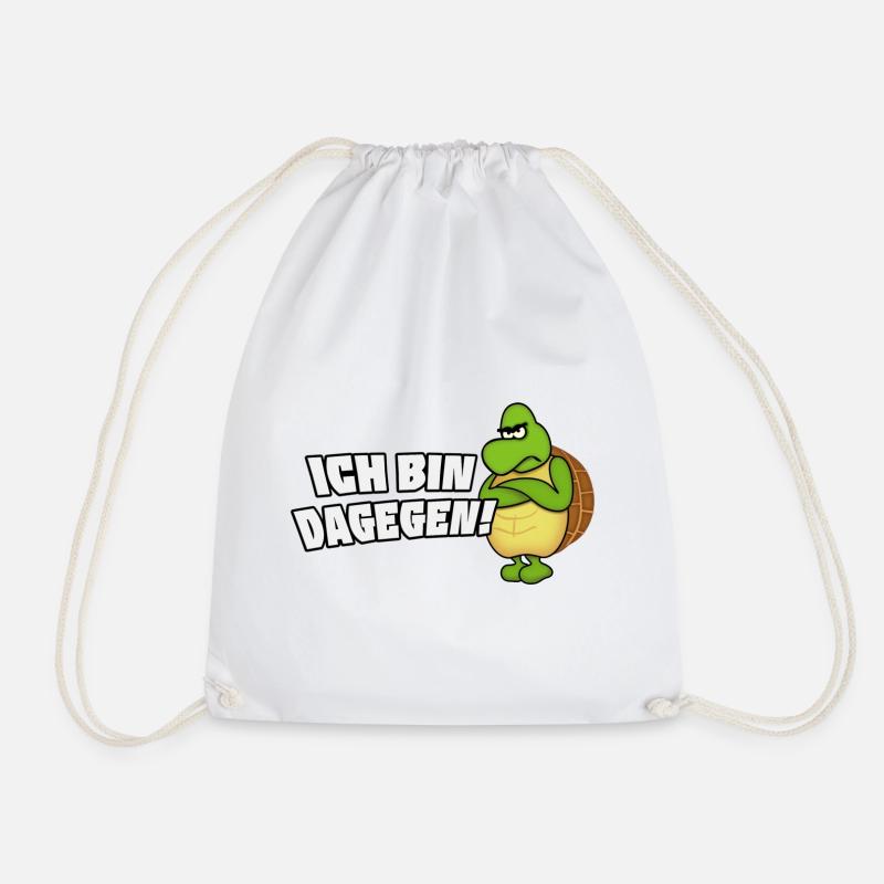 ich bin dagegen - Turnbeutel - Weiß