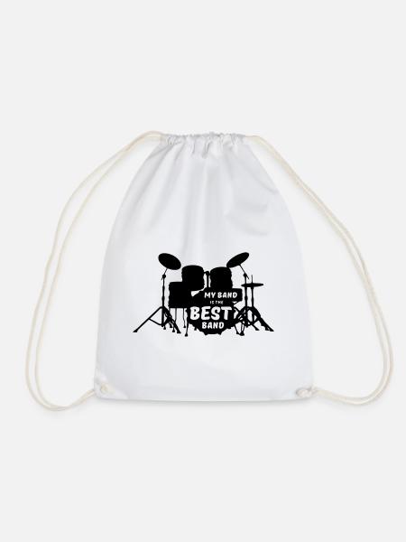 Best Band Musik Musiker Schlagzeug Spruch Geschenk - Turnbeutel - Weiß