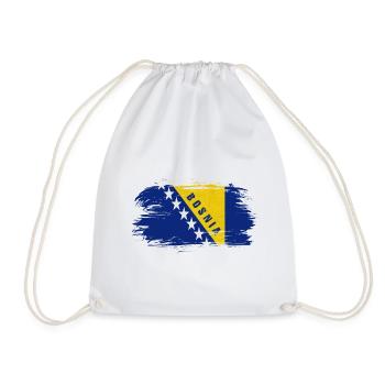 Bosnia Vintage Flag / Gift Sarajevo - Drawstring Bag - white - Front