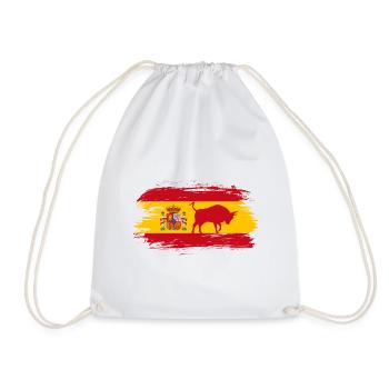 Spanien Flaggen Design mit Stier / Geschenk Madrid - Turnbeutel - Weiß - Vorne
