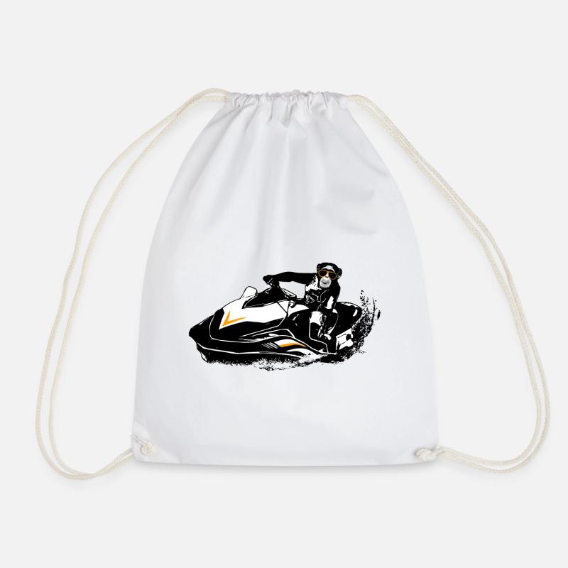 Jet Ski - Chimpanzé - Singe - Sac de sport léger - blanc